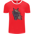 A Tribal Horse Equestrian Mens Ringer T-Shirt Red/White