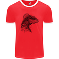 A Steampunk Iguana Lizard Reptiles Mens Ringer T-Shirt Red/White