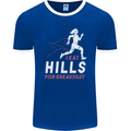 Hills Running Marathon Cross Country Runner Mens Ringer T-Shirt FotL Royal Blue/White