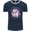 This is My Unicorn Outfit Fancy Dress Costume Mens Ringer T-Shirt FotL Navy Blue/White