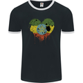 Love Ethiopia Flag Ethiopian Day Football Mens Ringer T-Shirt FotL Black/White