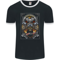 Custom Motorcycle Biker Motorbike Skulls Mens Ringer T-Shirt FotL Black/White