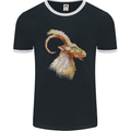 A Watercolour Goat Farming Mens Ringer T-Shirt FotL Black/White