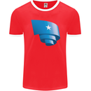 Curled Somalia Flag Somalian Day Football Mens Ringer T-Shirt FotL Red/White
