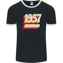 Retro 66th Birthday Original 1957 Mens Ringer T-Shirt FotL Black/White