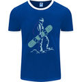 A Snowboarding Figure Snowboarder Mens Ringer T-Shirt FotL Royal Blue/White