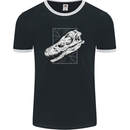 Palaeontology Velociraptor Skull Dinosaurs Mens Ringer T-Shirt FotL Black/White