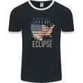 USA Total Solar Eclipse Mens Ringer T-Shirt FotL Black/White