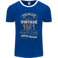 Premium Vintage 42nd Birthday 1981 Mens Ringer T-Shirt FotL Royal Blue/White