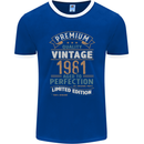 Premium Vintage 42nd Birthday 1981 Mens Ringer T-Shirt FotL Royal Blue/White