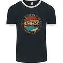 61st Birthday  Vintage Made In 1962 Mens Ringer T-Shirt FotL Black/White