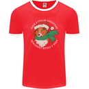 Rough Collie Dog Christmas Xmas Mens Ringer T-Shirt FotL Red/White