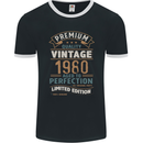 Premium Vintage 43rd Birthday 1980 Mens Ringer T-Shirt FotL Black/White