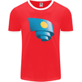 Curled Palau Flag Palauan Day Football Mens Ringer T-Shirt FotL Red/White