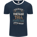 Premium Vintage 59th Birthday 1964 Mens Ringer T-Shirt FotL Navy Blue/White