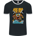 Kaiju Mothman Japanese Style Mens Ringer T-Shirt FotL Black/White