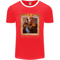 Beagle King Funny Dog Mens Ringer T-Shirt FotL Red/White