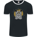 A Lunar Cat Moon Mens Ringer T-Shirt FotL Black/White