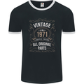 52nd Birthday Limited Edition 1971 Mens Ringer T-Shirt FotL Black/White