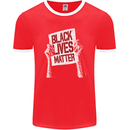 Black Lives Matter Racial Equality Sign Mens Ringer T-Shirt FotL Red/White