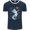 Axolotl Playing Volleyball Mens Ringer T-Shirt FotL Navy Blue/White