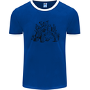 Tortoise Mushrooms Nature Mycology Mens Ringer T-Shirt Royal Blue/White