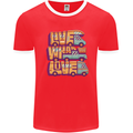 RV Live What You Love Motorhome Caravan Mens Ringer T-Shirt Red/White