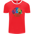 Dungeons n Meeples Role Play Games RPG Mens Ringer T-Shirt FotL Red/White