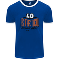 40th Birthday 40 is the New 21 Funny Mens Ringer T-Shirt Royal Blue/White