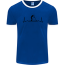 Paddleboarding ECG Paddleboard Pulse Mens Ringer T-Shirt Royal Blue/White
