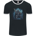 Ice Cavern Fantasy Skull King Mens Ringer T-Shirt FotL Black/White