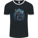 Ice Cavern Fantasy Skull King Mens Ringer T-Shirt FotL Black/White