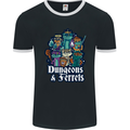 Dungeons & Ferrets Role Play Games RPG Mens Ringer T-Shirt FotL Black/White