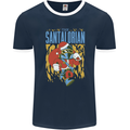 Santalorian Funny Christmas Parody Xmas Mens Ringer T-Shirt FotL Navy Blue/White