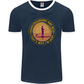 Paddle Boarding & Beer Funny Paddleboard Alcohol Mens Ringer T-Shirt FotL Navy Blue/White