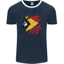 Torn East Timor Flag Day Football Mens Ringer T-Shirt FotL Navy Blue/White
