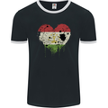 Love Tajikistan Flag Tajik Day Football Mens Ringer T-Shirt FotL Black/White