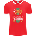 Christmas Nutcracker Presents Funny Xmas Mens Ringer T-Shirt FotL Red/White
