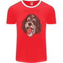 Bernedoodle Dog Mens Ringer T-Shirt FotL Red/White