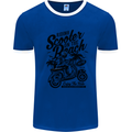 Scooter on the Beach MOD Mens Ringer T-Shirt Royal Blue/White