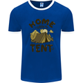 Home is Where My Tent is Funny Camping Mens Ringer T-Shirt Royal Blue/White