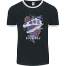 Fossible Funny Fossil Paleontology Dinosaur Mens Ringer T-Shirt FotL Black/White