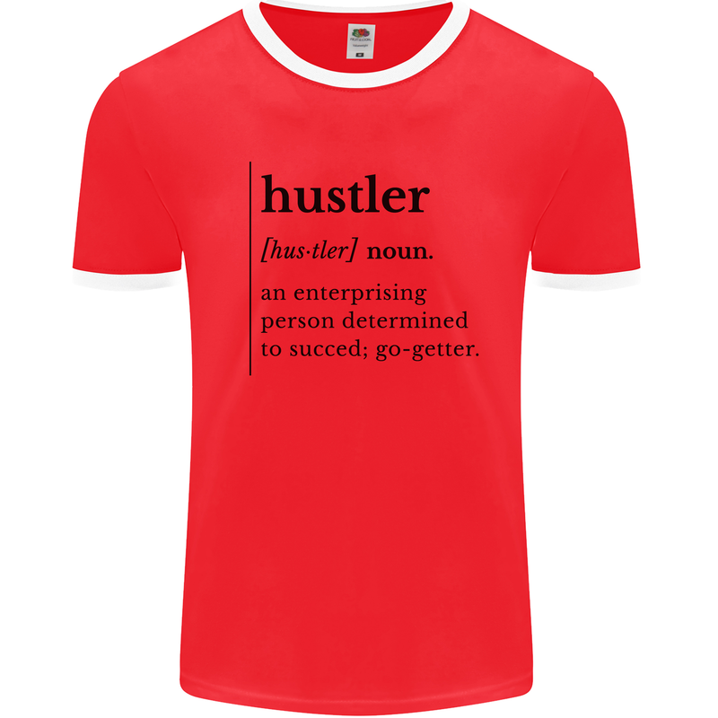 Hustler Definition Entrepreneur Hustle Mens Ringer T-Shirt Red/White