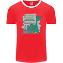 Grandma-saurus Funny Dinosaur Grandkids Mens Ringer T-Shirt FotL Red/White
