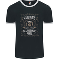 66th Birthday Limited Edition 1957 Mens Ringer T-Shirt FotL Black/White