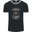 66th Birthday Limited Edition 1957 Mens Ringer T-Shirt FotL Black/White