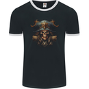 Pirate Skull 3 Mens Ringer T-Shirt FotL Black/White