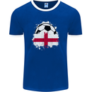 England Football Flag Mens Ringer T-Shirt FotL Royal Blue/White