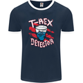 T-Rex Detector Funny Dinosaur Mens Ringer T-Shirt FotL Navy Blue/White