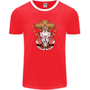 Christmas Praying Santa Christian Christianity God Mens Ringer T-Shirt FotL Red/White